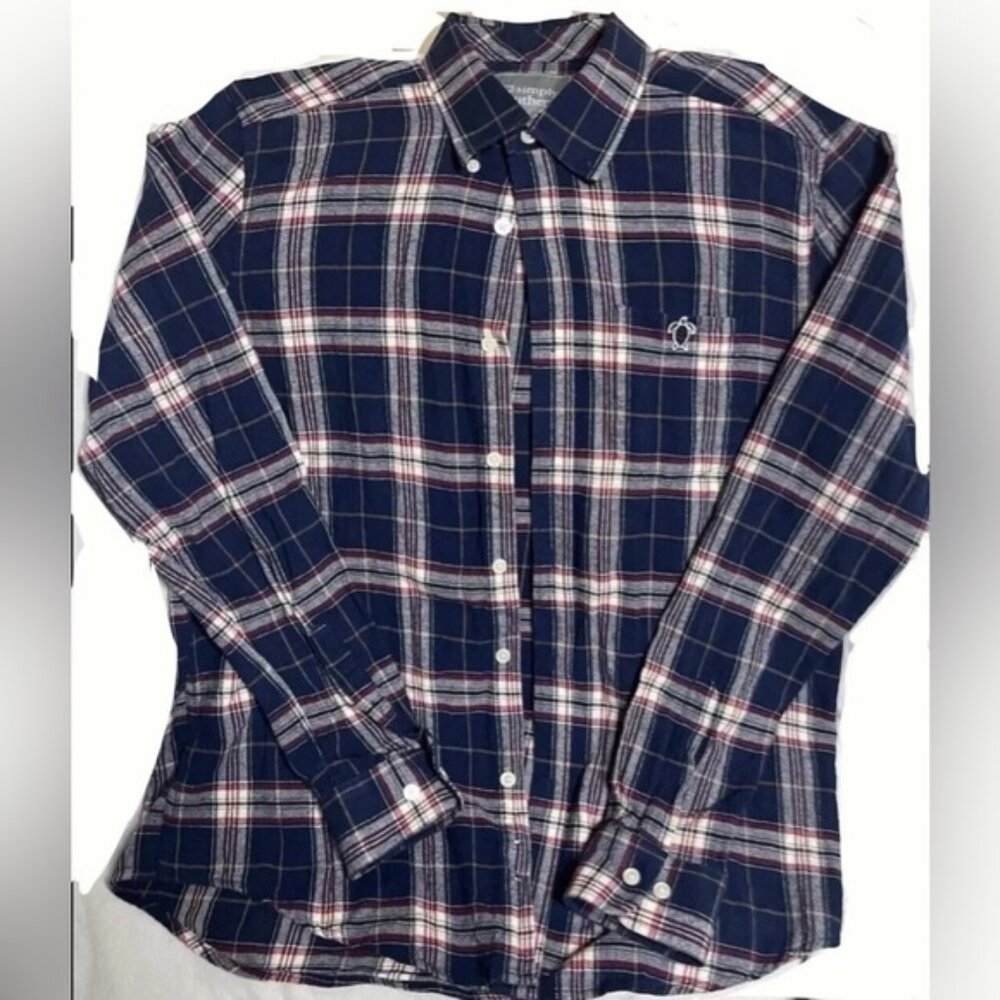 Simply Southern Shirt Womens Large Plaid Button Up Flannel Cotton Preppy